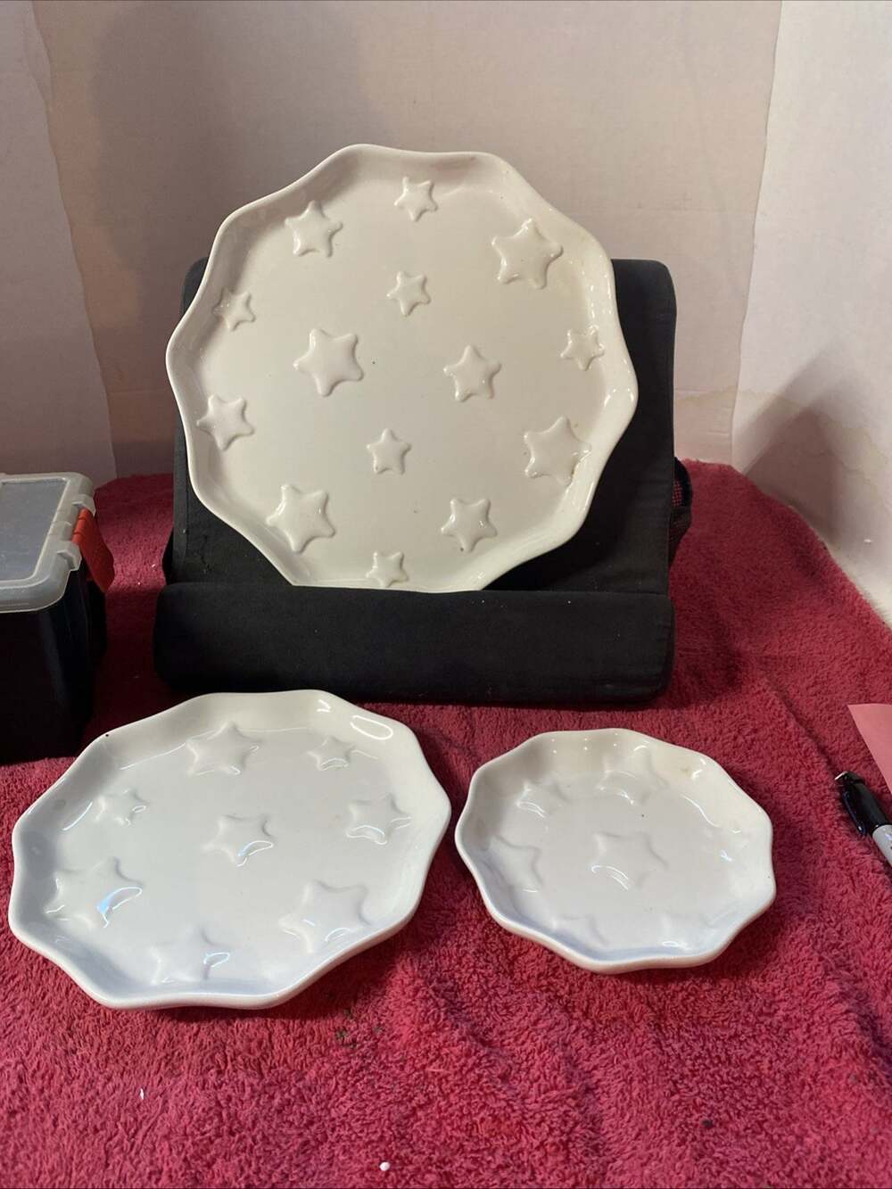 Princess House Star Plates Serving Trays Set Of 3 White Holiday Christmas Party